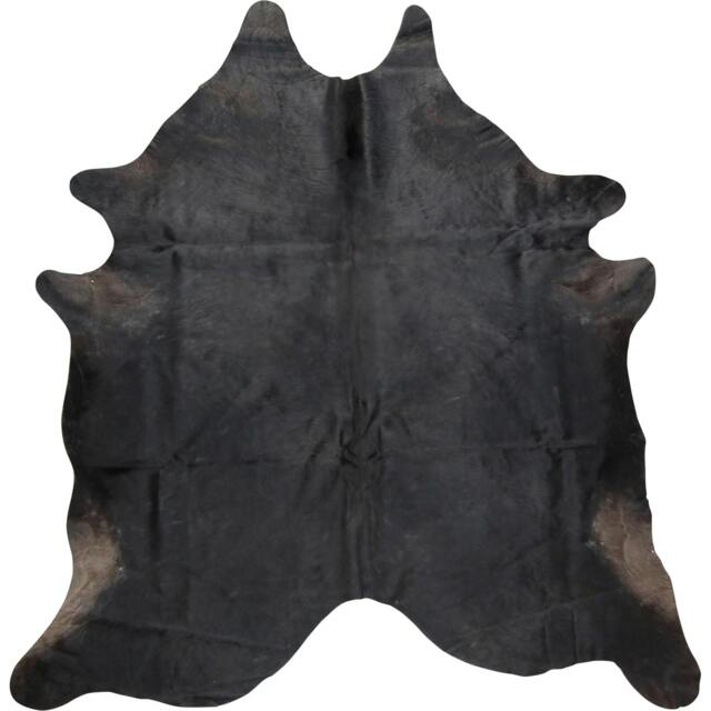 Rackhams Exotic Cowhide Leather Rug - Black/Brown - Black/Brown - One Size - 100% Leather - image 1