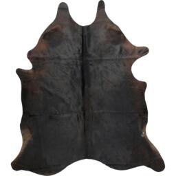 Rackhams Exotic Cowhide Leather Rug - Black/Brown - Black/Brown - One Size - 100% Leather - thumbnail 2