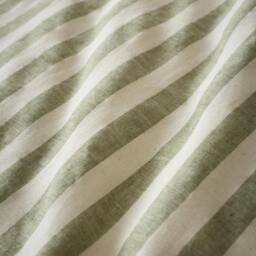 Rackhams Cotton Rich Woven Stripe Duvet Cover Set Green - Super King - Green - thumbnail 4