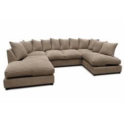 Rackhams Preston U Shaped Jumbo Cord Scatter-Back Corner Sofa - Light Beige - thumbnail 2