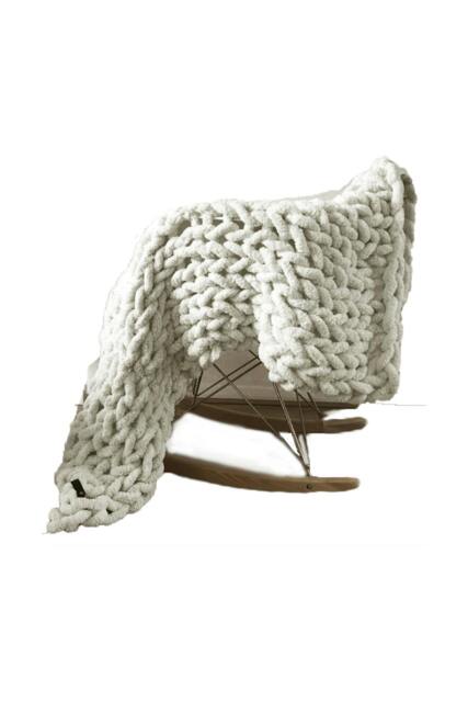 Rackhams Chunky Knit Throw Blanket 100x120cm - Off White - One Size - image 1