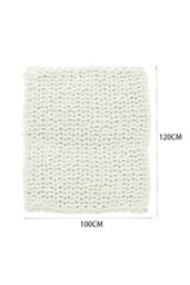 Rackhams Chunky Knit Throw Blanket 100x120cm - Off White - One Size - thumbnail 5