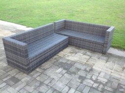 Rackhams Rattan Corner Sofa Set Garden Furniture With Chair Coffee Table And Side Table - thumbnail 4