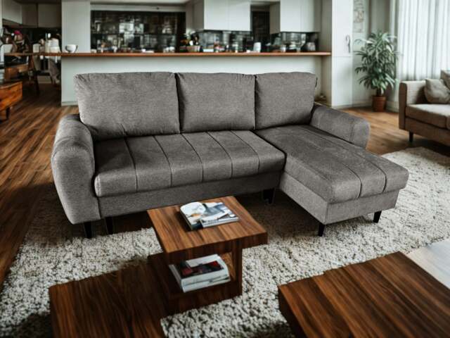 Rackhams Sienna 3 Seater Left Hand Facing Storage Sofa Bed in Grey, Silver or Beige - Silver - image 1