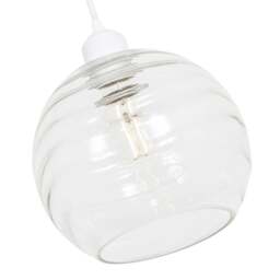 Rackhams Modern Designer Clear Circular Ribbed Glass Non Electric Pendant Lamp Shade - thumbnail 3