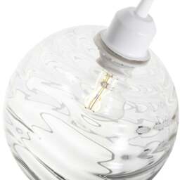 Rackhams Modern Designer Clear Circular Ribbed Glass Non Electric Pendant Lamp Shade - thumbnail 4