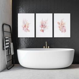 Rackhams Framed Pictures For The Bathroom - Set of 3 Seashells Wall art Prints - A4 8.27 x 11.69 in / 21 x 29.7 cm - Satin Photo paper 280 gsm - Black Frame - thumbnail 2