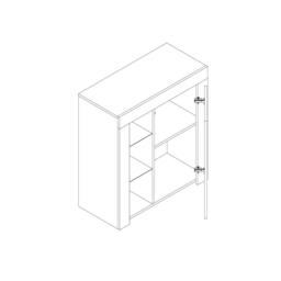 Rackhams Distinctive 83cm Cabinet Cupboard Sideboard with Black High Gloss Doors and Free LED Lights - thumbnail 5