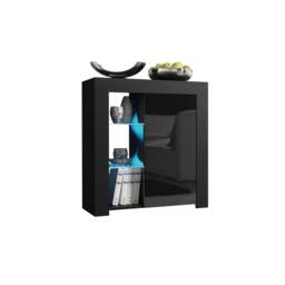 Rackhams Distinctive 83cm Cabinet Cupboard Sideboard with Black High Gloss Doors and Free LED Lights - thumbnail 2