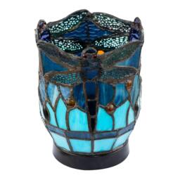 Rackhams Classic Dragonfly Tiffany Uplighter Lamp in Midnight and Sky Blue - thumbnail 4