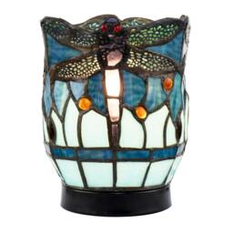 Rackhams Classic Dragonfly Tiffany Uplighter Lamp in Midnight and Sky Blue - thumbnail 2