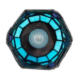 Rackhams Classic Dragonfly Tiffany Uplighter Lamp in Midnight and Sky Blue - thumbnail 3