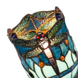 Rackhams Classic Dragonfly Tiffany Uplighter Lamp in Midnight and Sky Blue - thumbnail 6