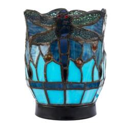 Rackhams Classic Dragonfly Tiffany Uplighter Lamp in Midnight and Sky Blue