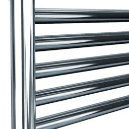 Rackhams 550mm x 1200mm Flat Chrome Electric Pre-Filled Heated Towel Rail Radiator For Bathroom Designer Standard Element - thumbnail 5