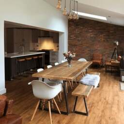 Rackhams Bespoke Collection - Reclaimed Dining Table - Triangle Frame - Driftwood - L120cm X W80cm (4-6 people)