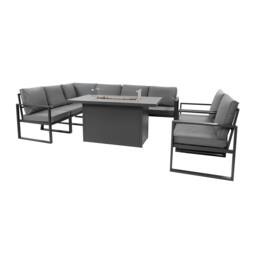 Rackhams Aluminium 7 Seater Garden Furniture Set With Fire Pit & Waterproof Cover - thumbnail 6
