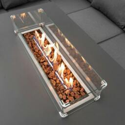 Rackhams Aluminium 7 Seater Garden Furniture Set With Fire Pit & Waterproof Cover - thumbnail 2