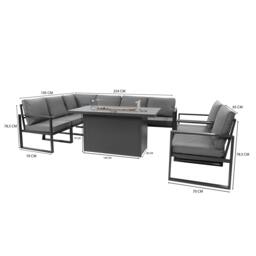 Rackhams Aluminium 7 Seater Garden Furniture Set With Fire Pit & Waterproof Cover - thumbnail 4