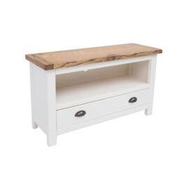 Rackhams Lovere Off White 1 Drawer TV Cabinet Brass Cup Handle - Off White - thumbnail 3