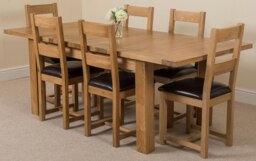 Rackhams Seattle Oak Extending Dining Table with Lincoln Oak Chairs - Natural Oak - 8 chairs - thumbnail 4