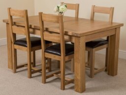 Rackhams Seattle Oak Extending Dining Table with Lincoln Oak Chairs - Natural Oak - 8 chairs - thumbnail 2