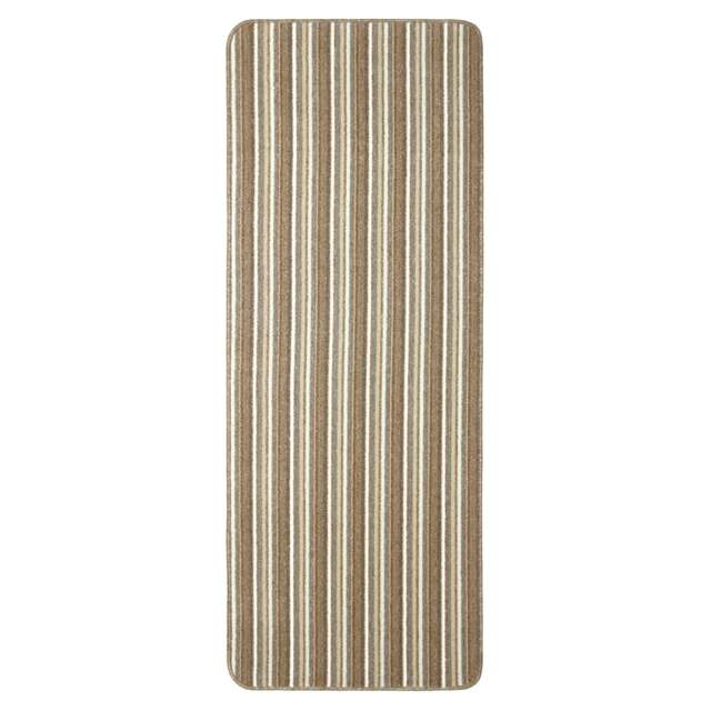 Rackhams Washable All-Purpose Stripe Cream Mats - 67X240 cm - image 1