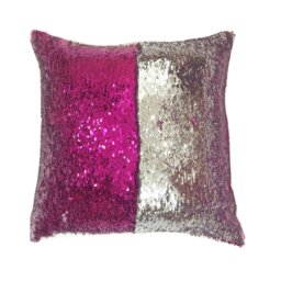 Rackhams Mermaid Sequins Fun Cushion - 56cm x 56cm - Silver / Red - thumbnail 4