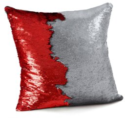 Rackhams Mermaid Sequins Fun Cushion - 56cm x 56cm - Silver / Red - thumbnail 1