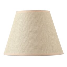 Rackhams Traditional Rattan Tweed Lamp Shade with Pale Pink Cotton Fabric Trims - thumbnail 4
