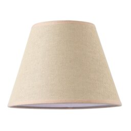 Rackhams Traditional Rattan Tweed Lamp Shade with Pale Pink Cotton Fabric Trims