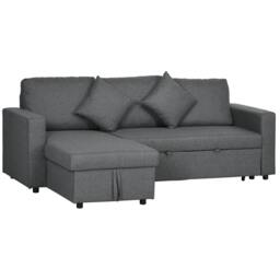 Rackhams 3 Seater Sofa Bed with Storage, Delivered to Your Home for Free, Dark Grey - thumbnail 1