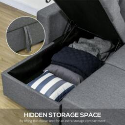 Rackhams 3 Seater Sofa Bed with Storage, Delivered to Your Home for Free, Dark Grey - thumbnail 6