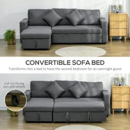 Rackhams 3 Seater Sofa Bed with Storage, Delivered to Your Home for Free, Dark Grey - thumbnail 4