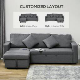 Rackhams 3 Seater Sofa Bed with Storage, Delivered to Your Home for Free, Dark Grey - thumbnail 5