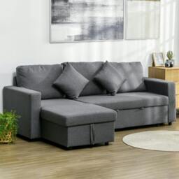 Rackhams 3 Seater Sofa Bed with Storage, Delivered to Your Home for Free, Dark Grey - thumbnail 2