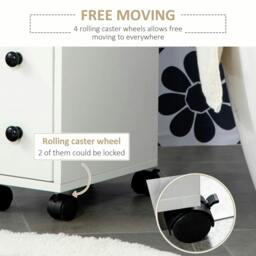 Rackhams Slimline Bathroom Storage Cabinet - White - White - thumbnail 5