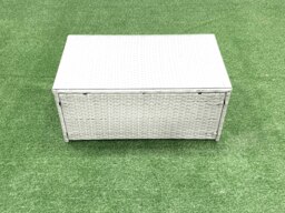 Rackhams 6 Pieces Rattan Garden Furniture Set Outdoor Garden Sofa Chair Coffee Table Set with 2 Side Tables Big Footstool Light Grey Mixed - thumbnail 4