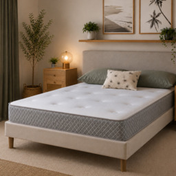 Rackhams Nebraska Tufted Hybrid Mattress - Soft Feel Cool Touch Quilted Sleep Surface - Grey - 1 - 5ft King Mattress Size Mattress (150cm x 200cm)