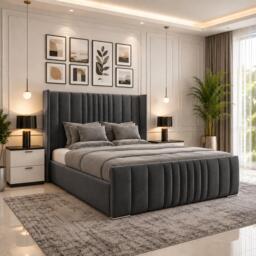 Rackhams Oxford Winged Divan Ottoman Bed - King - Solid Wood - Silver - thumbnail 3