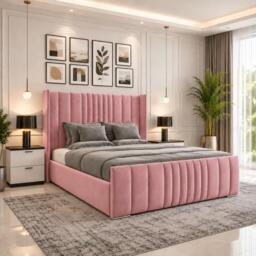 Rackhams Oxford Winged Divan Ottoman Bed - King - Solid Wood - Silver - thumbnail 4