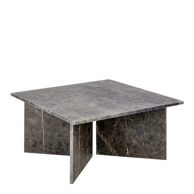 Rackhams Vega Square Coffee Table with Marron Marble Top 90cm - 1 - Marron Marble - Grey - image 1