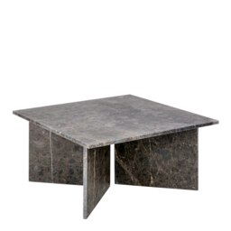 Rackhams Vega Square Coffee Table with Marron Marble Top 90cm - 1 - Marron Marble - Grey