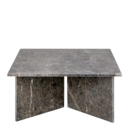 Rackhams Vega Square Coffee Table with Marron Marble Top 90cm - 1 - Marron Marble - Grey - thumbnail 2