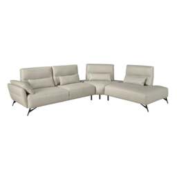 Rackhams Corner sofa in sand leather 6213/6214 - Left - thumbnail 3