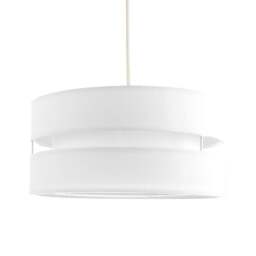 Rackhams Contemporary Quality White Linen Fabric Triple Tier Ceiling Pendant Light Shade