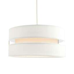 Rackhams Contemporary Quality White Linen Fabric Triple Tier Ceiling Pendant Light Shade - thumbnail 2