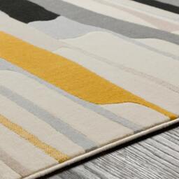 Rackhams City-Modern Orange Yellow Grey Graphic Rug - 80 x 220 cm - thumbnail 4