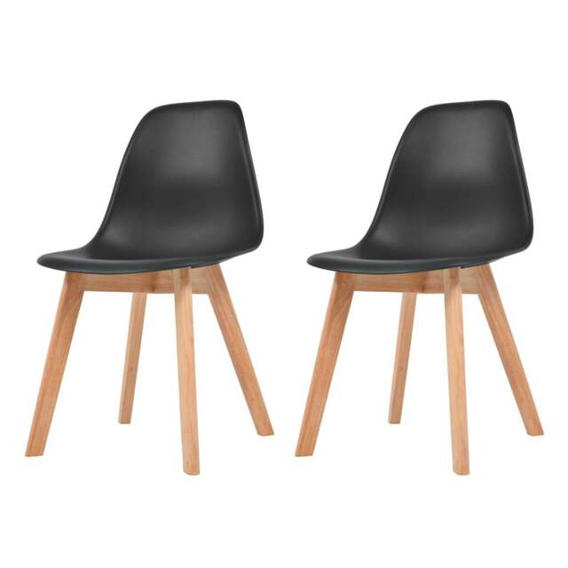 Rackhams Dining Chairs 2 pcs Black Plastic