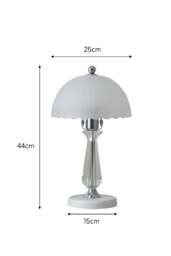 Rackhams Crystal Table Lamp with Scalloped Lampshade - White - One Size - thumbnail 4